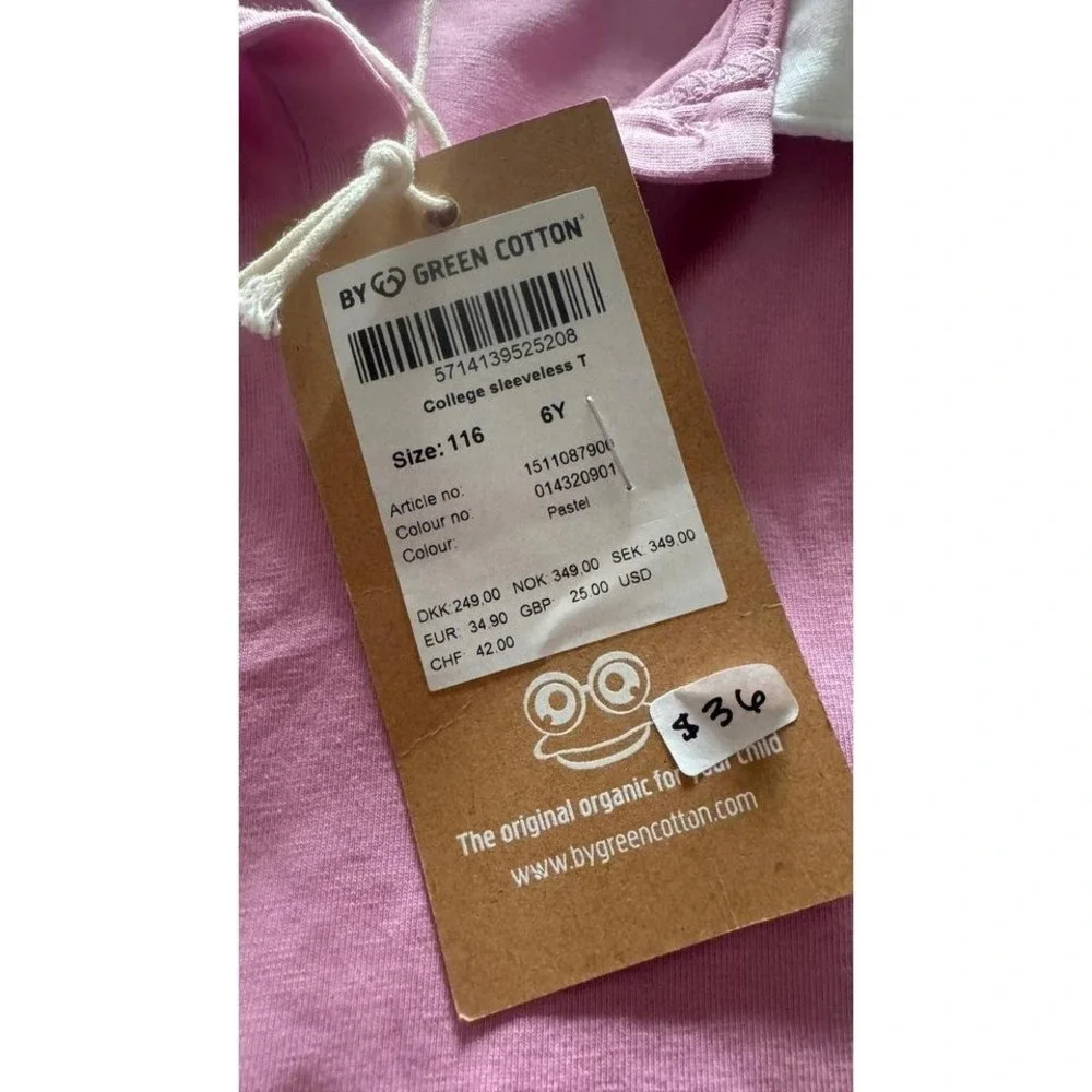Fred's World by Green Cotton‎ Pink Colorblock Sleeveless Polo Shirt Girl 6Y NEW